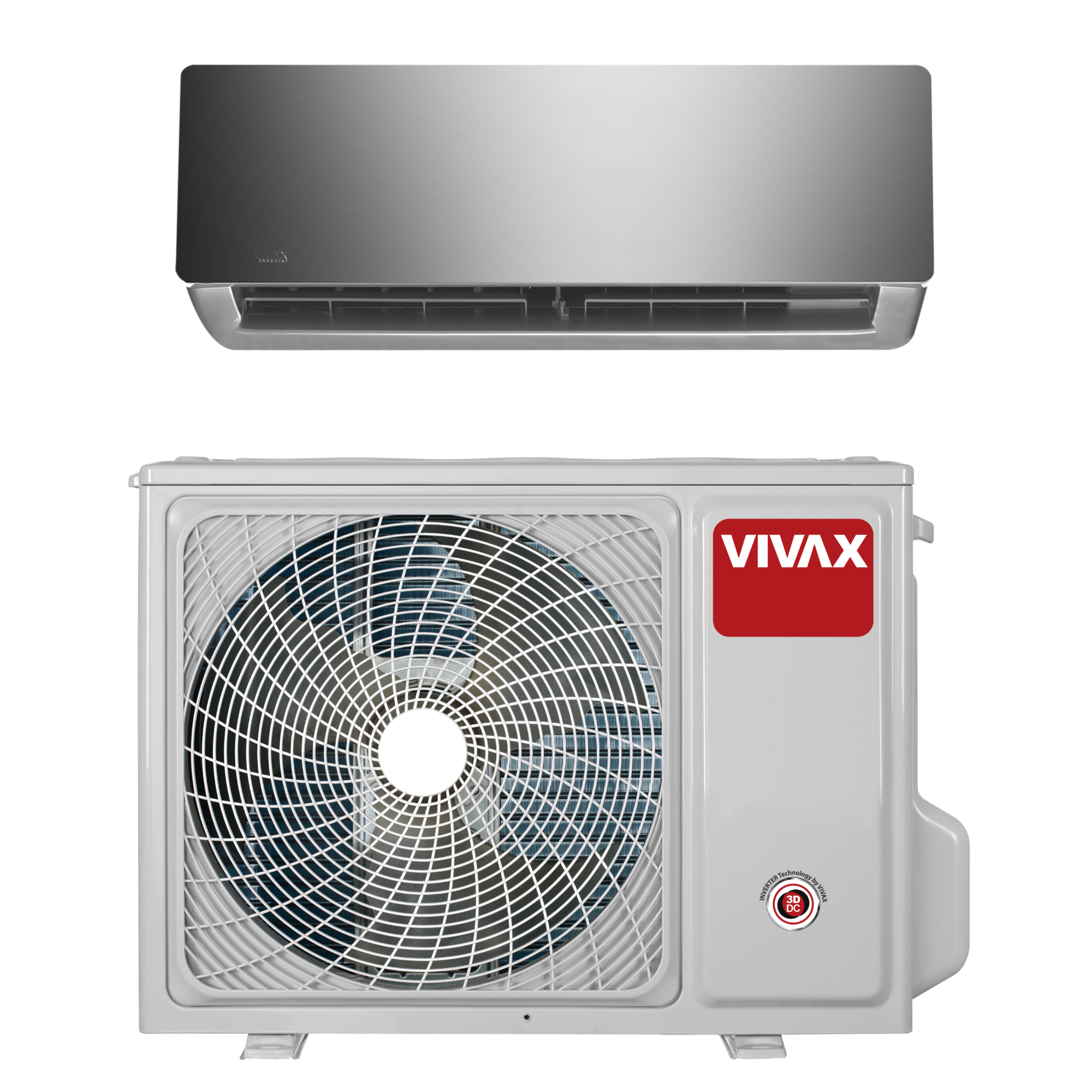 Condizionatore vivax 12000 btu acp12ch35aeri + acp12ch35aeri gas r32 split argento specchiato classe a+++